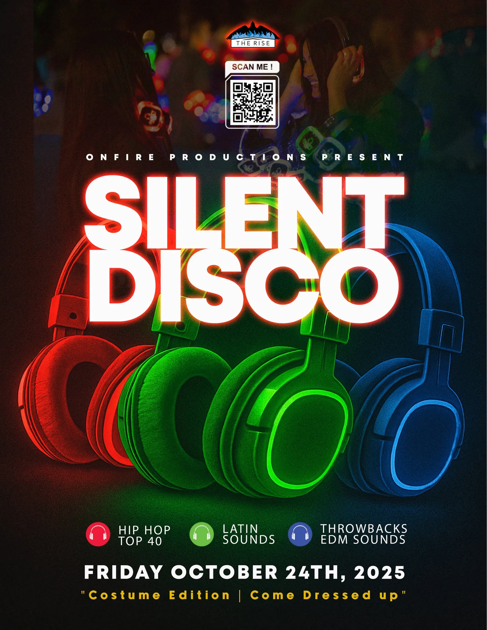 The Rise Silent Disco event poster